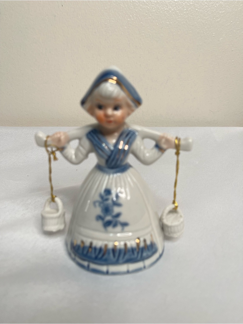 Porcelain Dutch Girl Figurine with Blue Accent